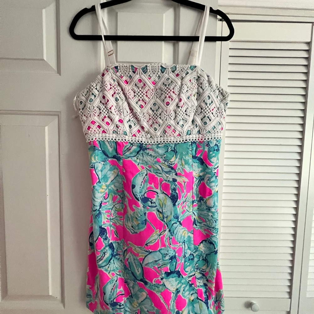 Lilly Pulitzer Pink and Green Midi Dress
